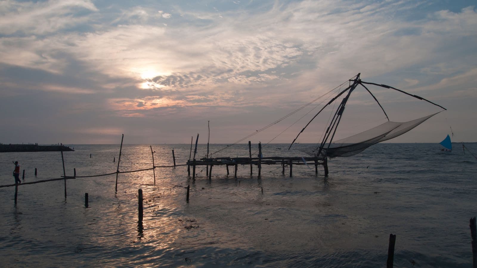Chinese fishing nets on the waterfront at Fort Kochi, Kerala